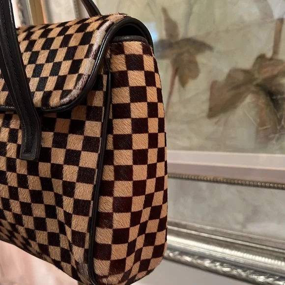 Louis Vuitton LV Damier Sauvage Pony Hair Handbag w COA - edge and corner wear - Picture 11 of 17